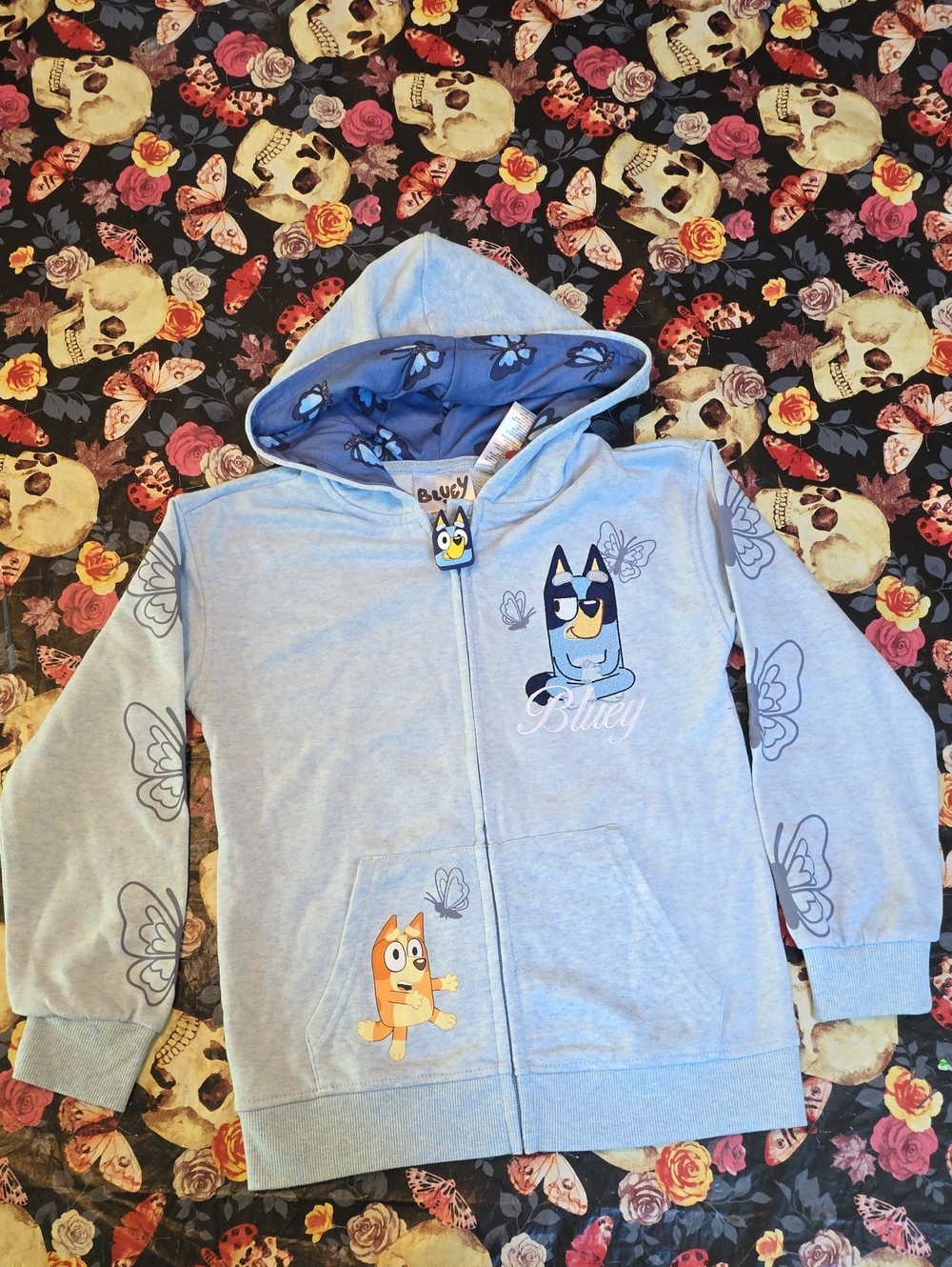 NEW WT TAG!Lucy Light Blue Bluey  Zip-Up Hoodie